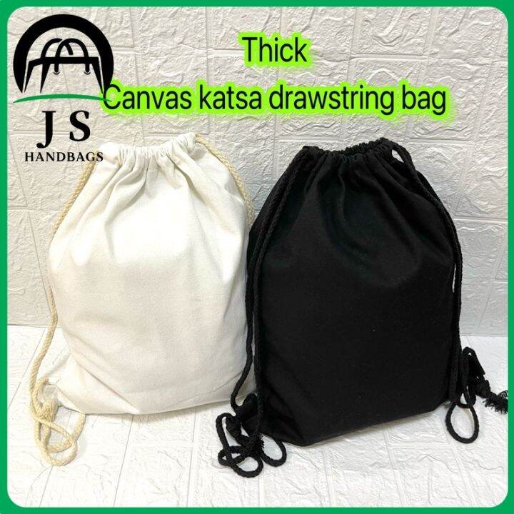 1pc Thick Canvas katsa drawstring bag Back pack String bag backpack eco
