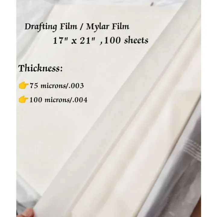 Drafting Film/ Mylar Film, Premium Matte Film 17 inches x 21 inches