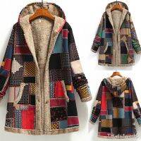 【hot】◙  2023 Womens and linen printed hooded sweater with warm plush jacket