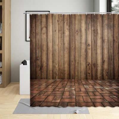 3D Colorful Wood Grain Stereoscopic Pattern Shower Curtain Waterproof Polyester Fabric Bathroom Decor Multi Size Curtains