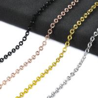 Fashion Stainless Steel Necklace Rolo Link O Chain Embossed for Men Women Jewelry on Neck Clavicle Collarbone Choker Gifts