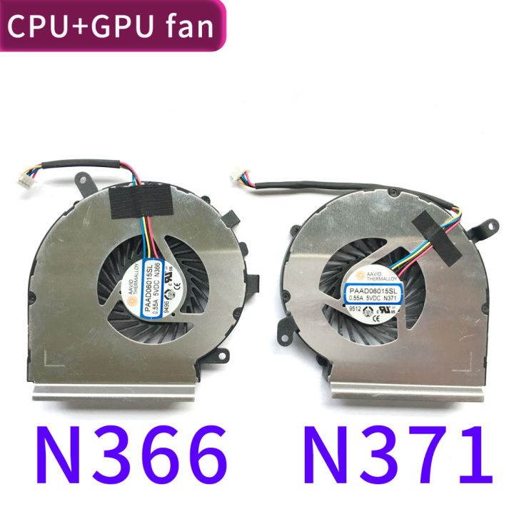 Laptop CPU GPU Cooling Fan cooler For MSI GE62VR GP62MVR GL62M MS-16JB 16J9 PAAD06015SL N366 N402 N371 N403 DC 5V 0.55A 4PIN