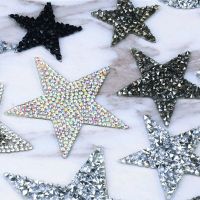 Crystal Rhinestone Star Patches DIY Clothing Iron on Clothes Appliques For Clothing Shoe Bag Multiple Sizes Pentagram Stickers Haberdashery