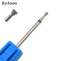 HYTOOS Inverted Cone Diamond Nail Drill Bit Rotary Burr Cuticle Clean 3/32 quot; Manicure Cutters Drill Accessories Nail Mills