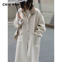 【YD】 CHIC VEN Womens Wool Coat Breasted Woman Overcoats Outerwears Fashionable 2022