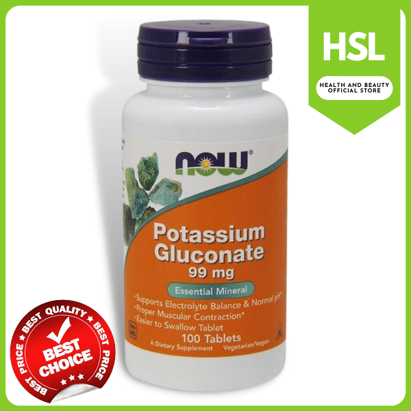 Authentic Now Foods Potassium Gluconate 99mg 100 tablets Lazada PH