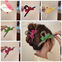 LYGJZC กรดอะซิติก ที่มัดผมหางม้า สีเยลลี่ Barrettes บาร์เร็ตต์ สง่างามเรียบหรู ที่หนีบผม สำหรับผู้หญิง