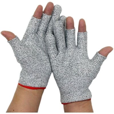 [Fast delivery] Anti-cut three-finger gloves for men and women with steel wire for killing fish special anti-stab anti-snag elastic wear-resistant work non-slip