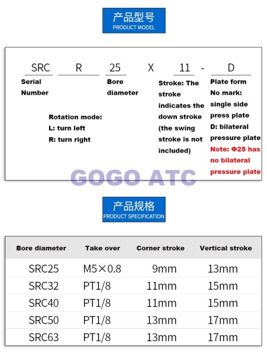 กระบอกสูบกดมุม90องศาหมุนกระบอกสูบ-src-ขนาด-src25มม-32มม-กระบอกหมุนนิวเมติก-r-l-90องศาวาล์วประปาแกว่ง