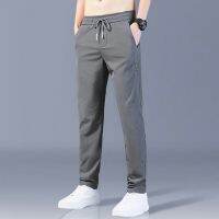 2023 MenS Trousers Casual Solid Breathable Slim Straight Pants Male Joggers Thin Quick Dry Sweatpants Sport Pants Hiking Pants