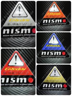 สติ๊กเกอร์สามเหลี่ยม ลาย Greddy NISMO Motorsports International สำหรับรถ nissan นิสสัน นิสโม้ ติดรถ แต่งรถ สามเหลี่ยม