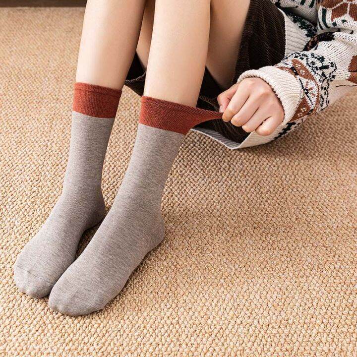 5-pairs-socks-womens-cotton-socks-fashion-spring-and-summer-socks-color-matching-stockings-womens-high-quality-korean-version