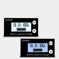 DC 8โวลต์ ~ 100โวลต์ Li-Ion Lifepo4ตะกั่วกรดแบตเตอรี่ตัวบ่งชี้ความจุดิจิตอลโวลต์มิเตอร์ทดสอบอุณหภูมิตรวจสอบ12โวลต์24โวลต์36โวลต์48โวลต์96โวลต์