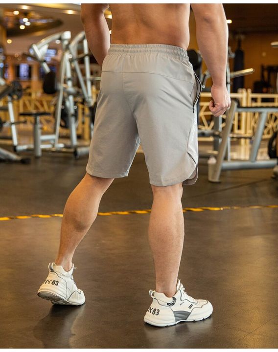 กางเกงวิ่งขาสั้นผู้ชายมีกระเป๋าซิป2023ฤดูร้อน-comfort-แห้งเร็วโรงยิมเพาะกายออกกำลังกายการฝึกกีฬากางเกงขาสั้นสั้น