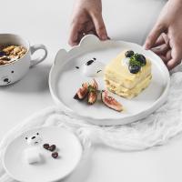 Ceramic Dishes Cute Bear Plates Bowls Home Breakfast Cartoon Japanese Creative Tableware for One Person Coffee Cup and Saucer