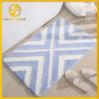 Smiley Home พรมเช็ดเท้าสี่เหลี่ยมผืนผ้า ขนาด 59.5*40 Cm. นุ่มสบาย มีแผ่นตาข่ายกันลื่นด้านล่างของพรม