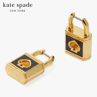 KATE SPADE NEW YORK LOCK AND SPADE ENAMEL HUGGIES K7579 ต่างหู