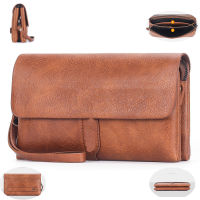 2021 Business Mens Handbag Clutch Bag Soft PU Leather Male Waist Pack Phone Purse Leisure Stylish Hand Wrist Bag Boys Pouch