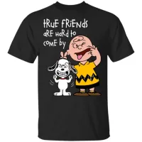 Cartoon Peanuts Comic Snoopy（dog）and Woodstock（bird）Charlie Brown T-shirts Mens 100% Cotton Round Neck Short-Sleeved T-Shirt