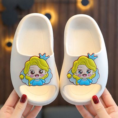 【July】 Childrens slippers female summer cute girl indoor home bath non-slip kids cartoon boy princess sandals and