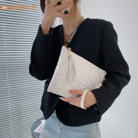 Vintage Triangle Envelope Bag Women PU Leather Tassel Wristlet Bags Clutch Female Casual Small Handbags Winter Pouch Evening Bag