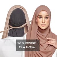 Syal Panjang Belakang Dasi Cahaya Mode SYL Jillbab Sifon Lilit Hijab Nyaman Syal Jilbab มุสลิม Warna Solid