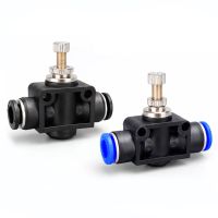 SA Throttle Valve 4mm 6mm 8mm 10mm 12mm Air Flow Control Valve Pipe Water Hose Pneumatic Manual Valve Push in Connector Electrical Trade Tools Testers