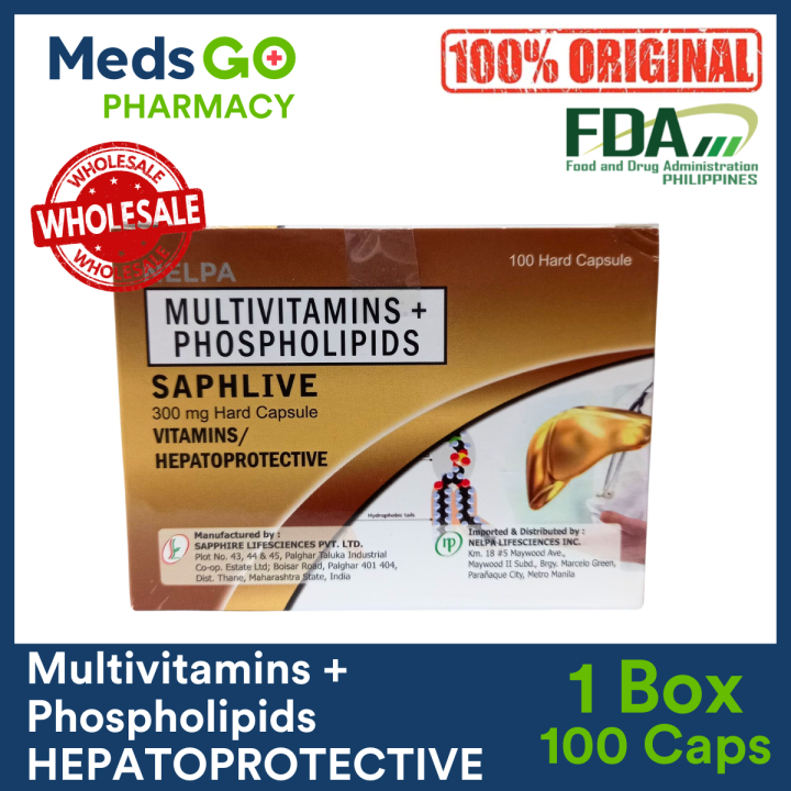 SAPHLIVE Multivitamins + Phospholipids 300mg 1 Box x 100 Capsules