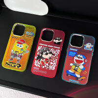 น่ารัก TPU ลายการ์ตูนแนวโดราเอม่อนสปันจ์บ็อบสำหรับ IPhone 14 13 12 11 Pro Max ที่เป็นคู่เคสโทรศัพท์แฟชั่น