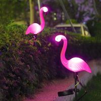 ▥卍 LED Lawn Solar Flamingo Lamp Outdoor Solar Powered Garden Light Waterproof Yard Pathway Decorative Lights For Patio Yard Pathway