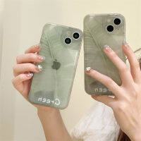 ซองใส่โทรศัพท์ใบตองแห้งแบบเรียบง่ายสำหรับ iPhone13Promax เคสโทรศัพท์ซิลิโคนใสสำหรับ iPhone14Promax เคสโทรศัพท์ Jelly IMD สำหรับ iPhone11 เคสแฟชั่นเกาหลีสำหรับ iPhone12Pro เคสโทรศัพท์สีเขียวสำหรับ iPhone11Promax