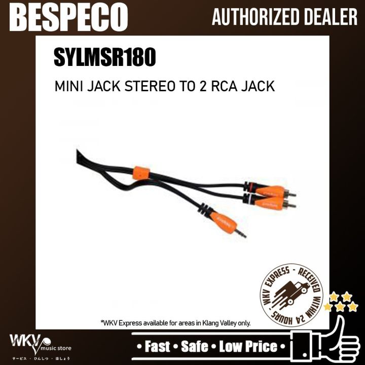 Bespeco SLYMSR180 Silos Series 3.5mm TRS to Dual RCA Stereo