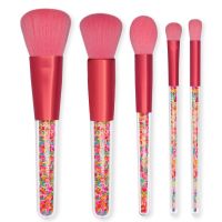 【cw】 5pcs Lollipop Candy Crystal Makeup Brushes Set Colorful Lovely Foundation Blending Brush Tool