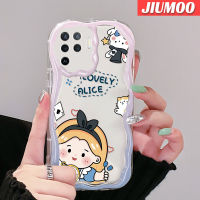 เคส JIUMOO สำหรับ OPPO A94 4G F19 Pro Reno 5F Reno 5 Lite เคสการ์ตูนน่ารักอลิซสาวเนื้อครีมกันกระแทกแบบใสนิ่มเคสมือถือสร้างสรรค์โปร่งใสลายกล้องถ่ายรูปเรียบง่ายอ่อนโยนฝาครอบป้องกัน