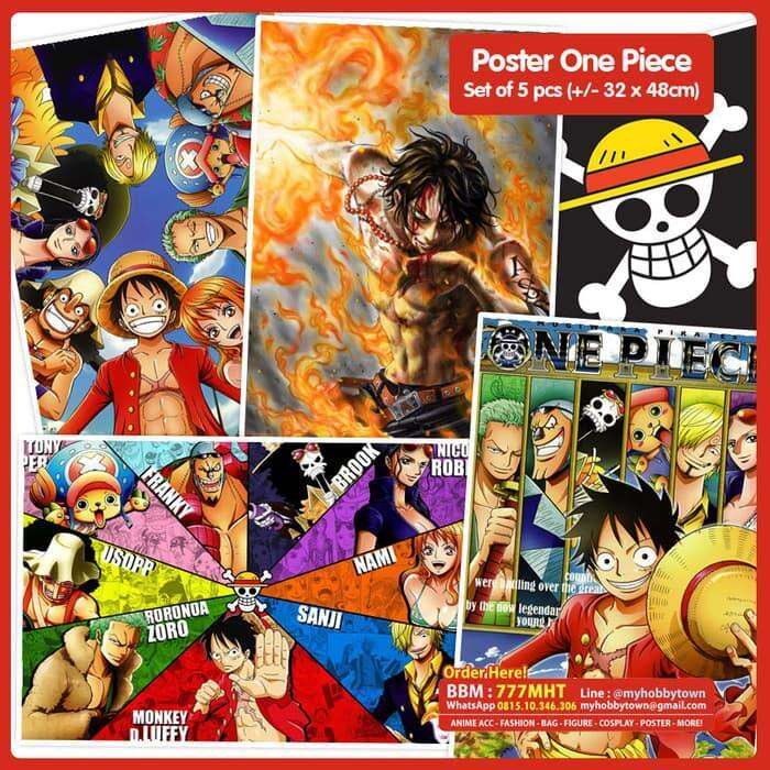 Poster Anime One Piece Set Of Luffy Nami Chopper Zoro Ace Lazada Indonesia