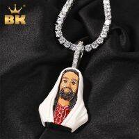 THE BLING KING Enamel Jesus Pendant Charm Head Portrait Enamel Pendant Tennis Chain Men And Women Rapper Hiphop Jewelry Fashion Chain Necklaces