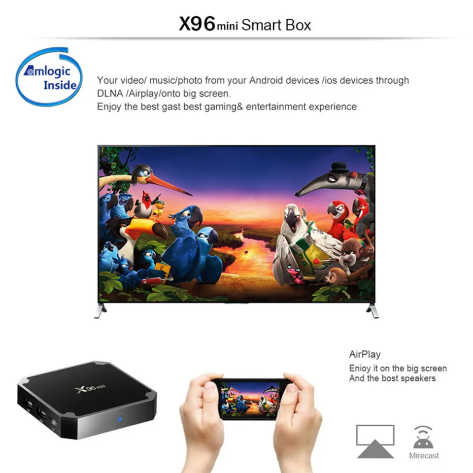 Original X96 mini TV Box Android Smart TV Box Amlogic S905L Quad Core  1/2GB+8/16GB 2.4G WiFi 64 bit Media Player Set top box