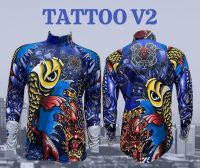 JK Thailand เสื้อตกปลา TATTOO V2 ป้องกันรังสี UV 80% แห้งเร็ว