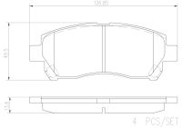 ผ้าดิสเบรคหน้า SUZUKI CARRY กระบะ 2004- APV รถตู้ 2004- AVANZA F601 F602 2002- F651 F652 2011- F653 F654 2015- NTN