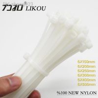 LIKOU Nylon cable ties 6X150mm 6x200mm 6x250mm 6x300mm 6x400mm 6x500mm Plastic self-locking cable ties straps 100PCS WHITE