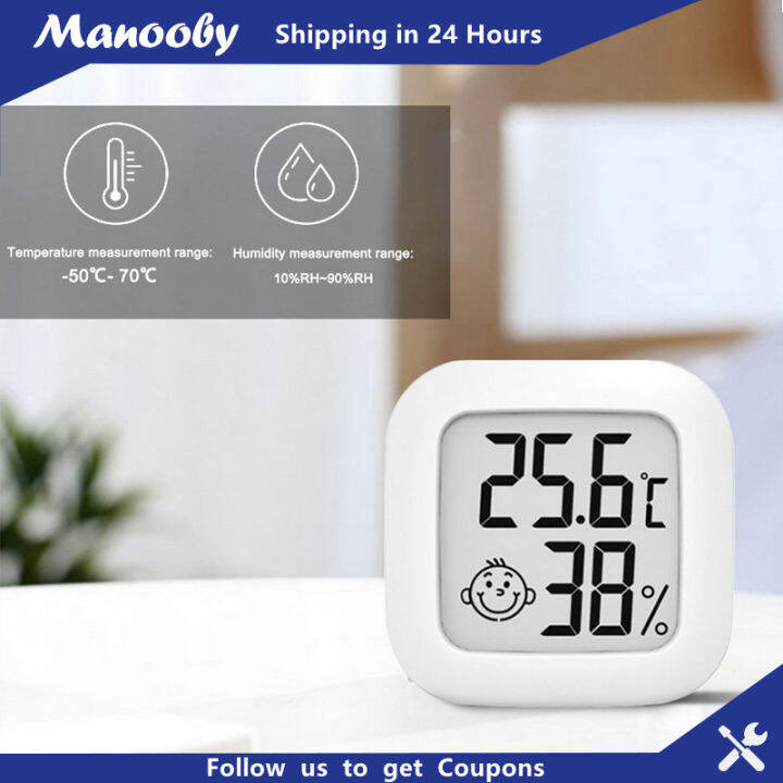 Manooby Digital LCD Thermometer Hygrometer, Indoor Mini Temperature ...