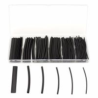 160 pcs/lot Black Heat Shrink Tubing Black Tube Car Cable Sleeving Assortment Wrap Wire Kit with Polyolefin Tub Electrical Circuitry Parts