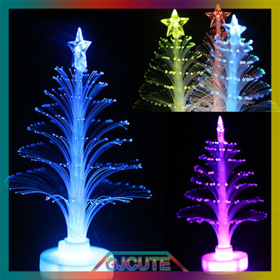 GJCUTE โคมไฟ LED ใยแก้วนำแสงสำหรับกลางคืนโคมไฟต้นคริสต์มาสสีสันสดใสของขวัญคริสต์มาสสำหรับเด็ก