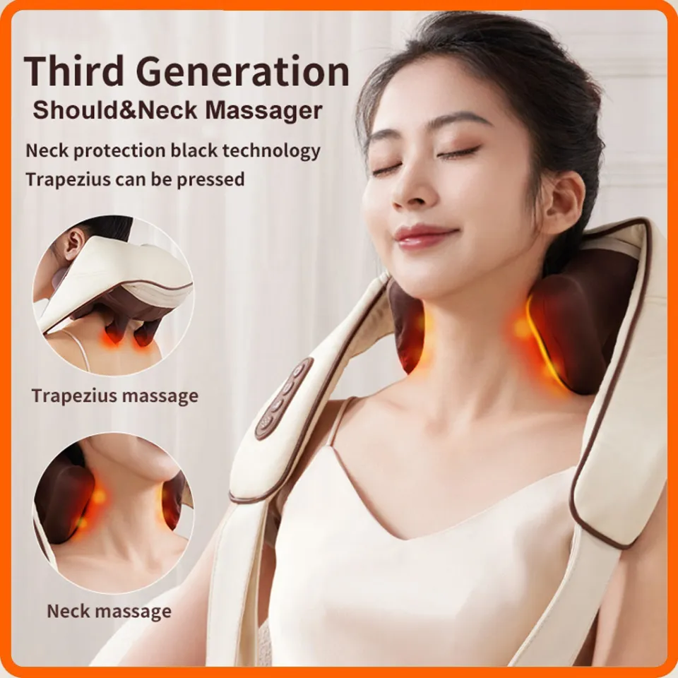 Shoulder And Neck Massager, Clamp Kneading Trapezius Muscle Relax Hot  Compress Neck Massager