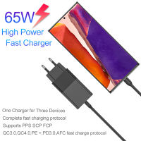 65W GaN USB C Charger Type C PD65W 45W 20W QC3.0เกาหลี KR Plug Fast Charger Adapter สำหรับ Samsung S21 S22 14 Xiaomi