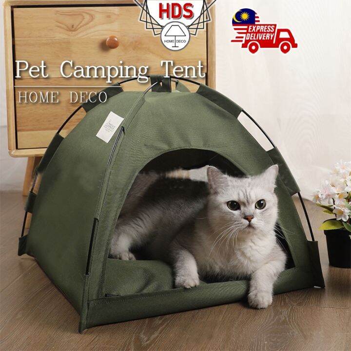 HDS Portable Pet Camping Tent Cage Foldable & Cozy Sangkar Kucing Rumah ...