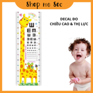 Decal dán tường đo chiều cao và thị lực cho bé mesocshop