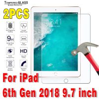 [HOT DOLXIOWEOH 539] 2Pcs แท็บเล็ตกระจกนิรภัยป้องกันหน้าจอสำหรับ Apple IPad 6th Gen 9.7นิ้ว A1893 A1954 HD 0.3มม. กระจกนิรภัยป้องกันฟิล์ม