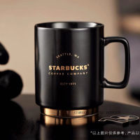 แก้วขาตั้งกล้อง Starbuck Starbuck ถ้วย10th ครบรอบปีทองสีดำเทคโนโลยีแก้วกับฝาช้อนมนุษย์อวกาศหมีถ้วยกาแฟขาวพร่ามัว