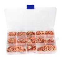 300Pcs/Set Copper Washers Flat Ring Plug Seal Assorted Set Professional Car Accessories Kit Copper Ring Gasket